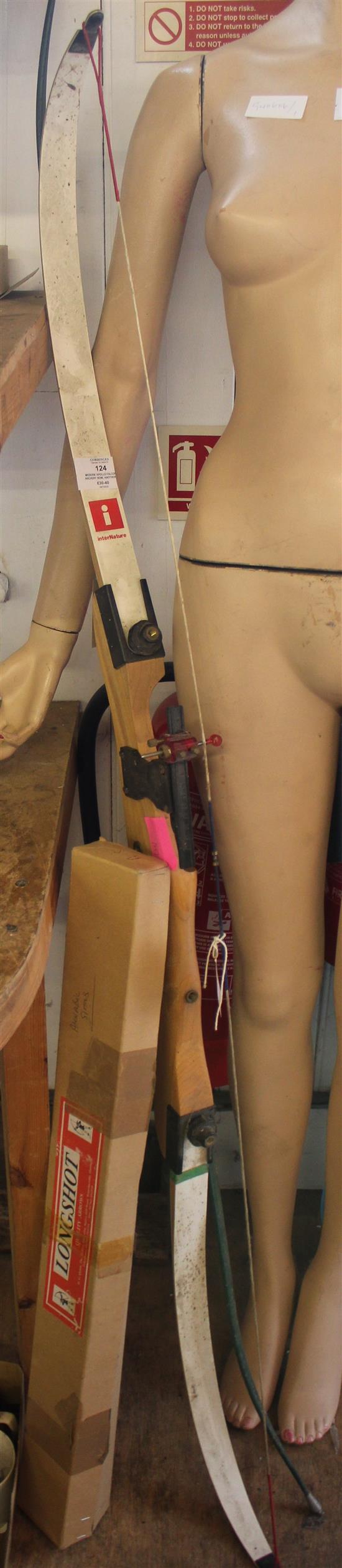 Modern Apollo Falcon archery bow, another bow and sundry arrows